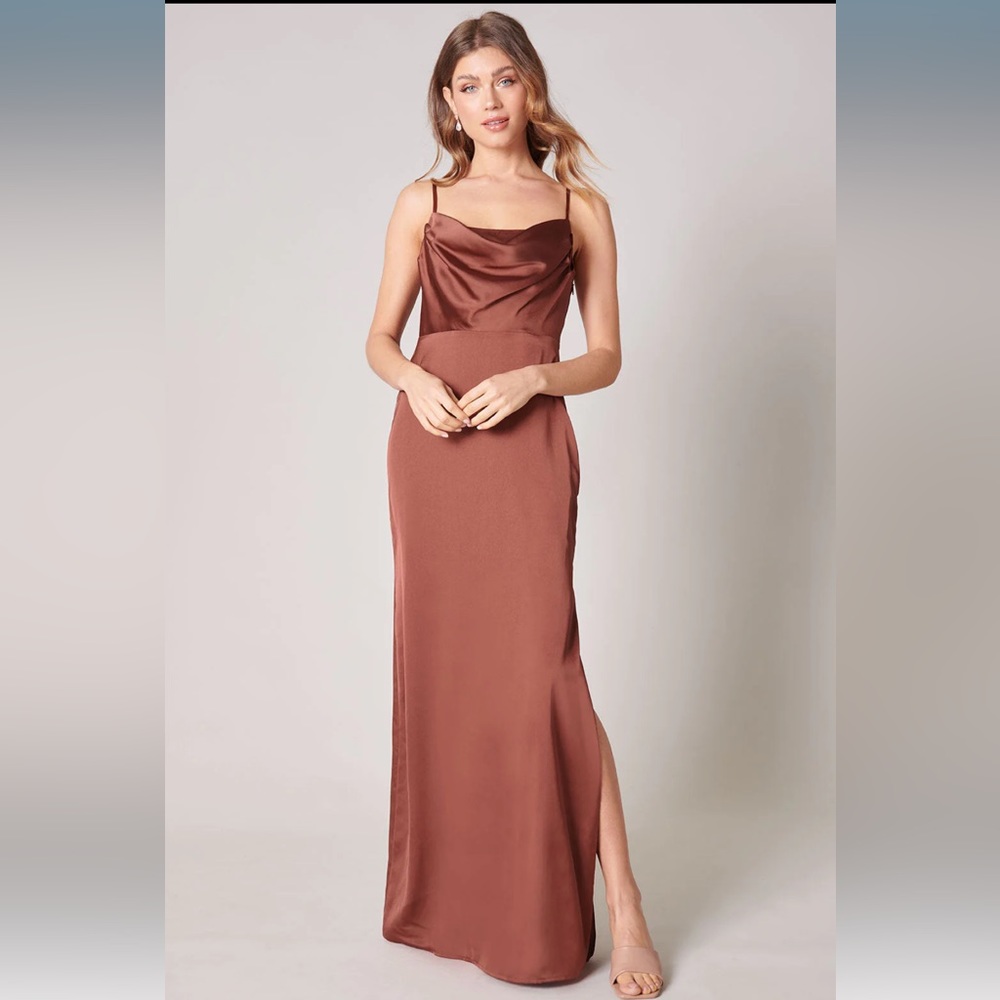 Sugarlips Charisma Cowl Neck Maxi Dress, Size Medium, Rust Color, Never Worn